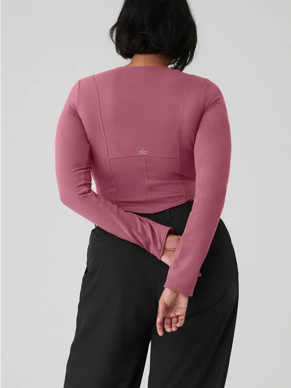 NWT ALO Yoga Soft Sculpt Long Sleeve Mars Clay Corset Top - Picture 4 of 8